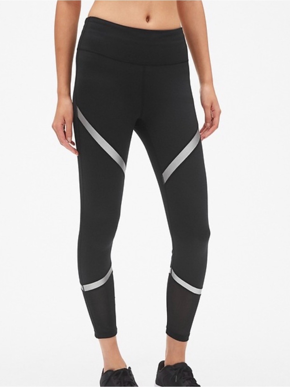 GapFit Blackout Shine Stripe 7/8 Leggings Size M